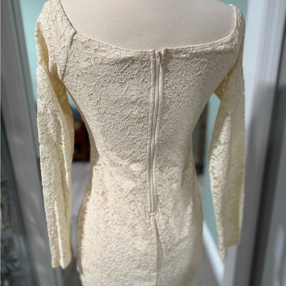 Elegant Cream Lace Dress